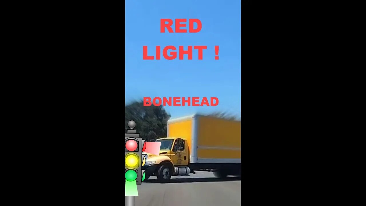 Big Yellow Truck Runs Red Light #shorts