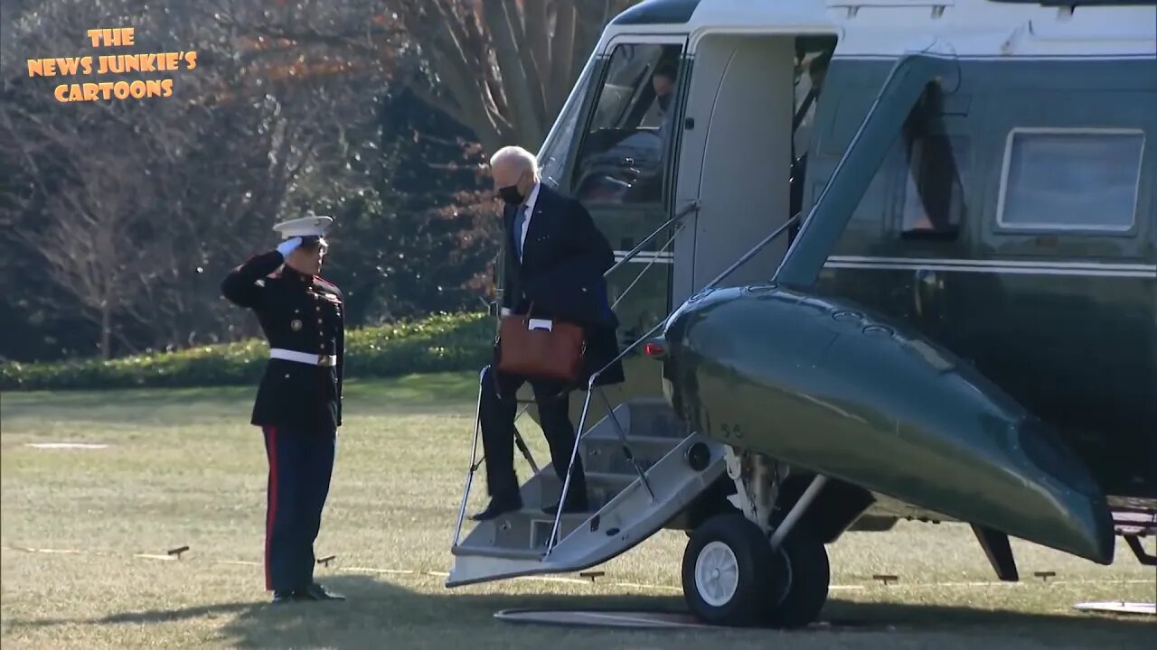 Biden full walk from Marine 1 to the White house ignoring the press.