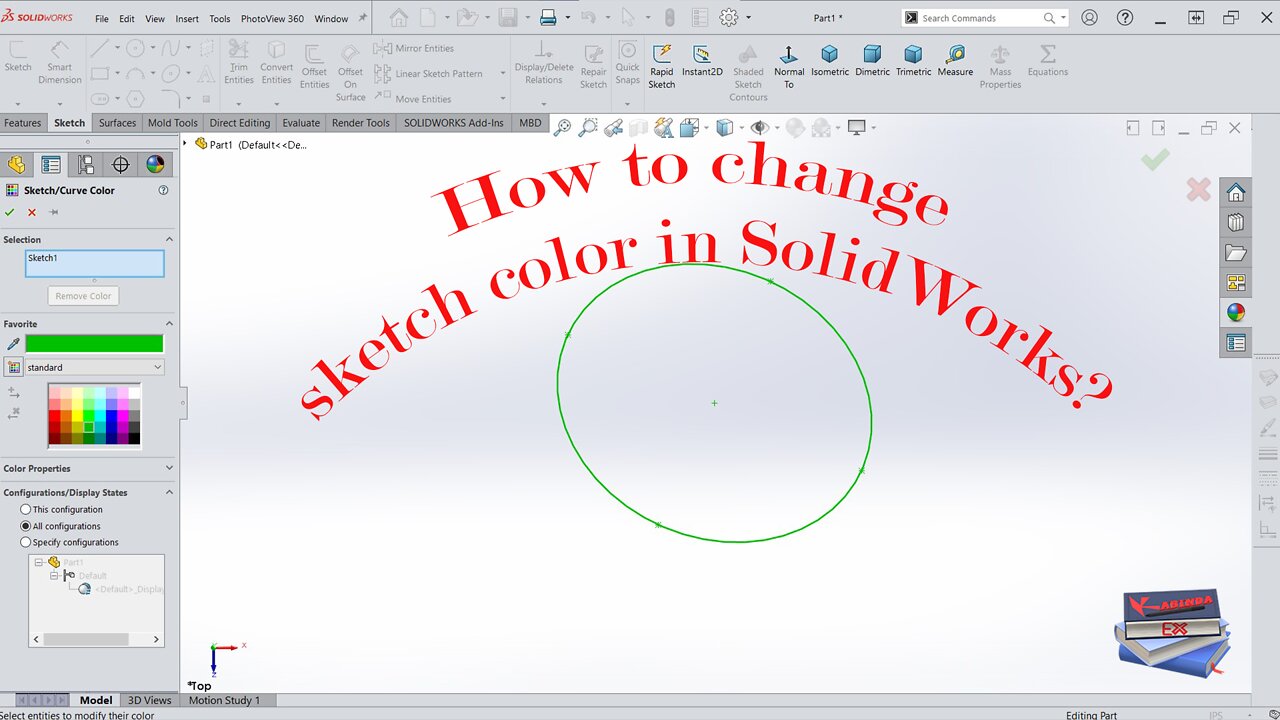 How to Change Sketch Color in SolidWorks?