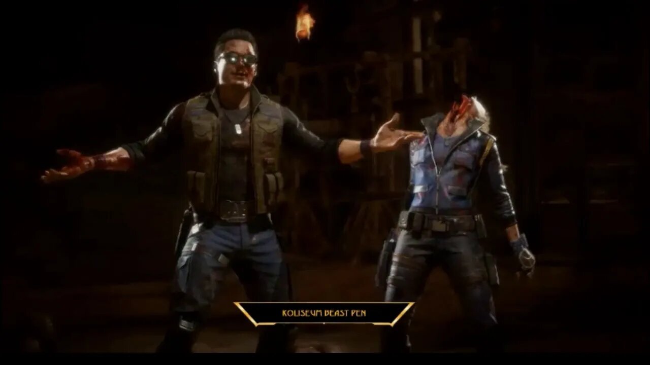 Mortal kombat 11.JOHNNT CAGE vs SONYA