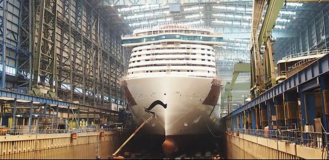 Cinematic Time-lapse Of LNG Powered AIDAnova Cruise Ship.