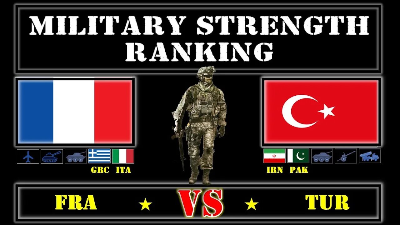 Francia VS Turquía. Alianza con Italia Grecia VS Pakistán Irán 🇫🇷 Ejército 2021 Comparación de poder