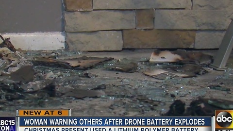 Drone battery explodes in Valley familyâs home