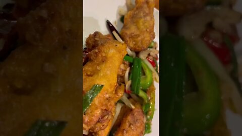 Thai style fried chicken with Thai sweet chili sauce. Love this favorite place.