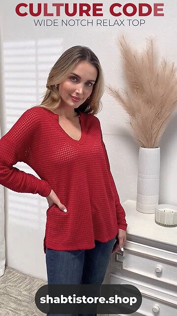 Light My Fire🔥Culture Code Curvy+ Wide Notch Relax Top❤️‍🔥