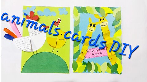 Handmade Animal Cards | Animal cards for school project|