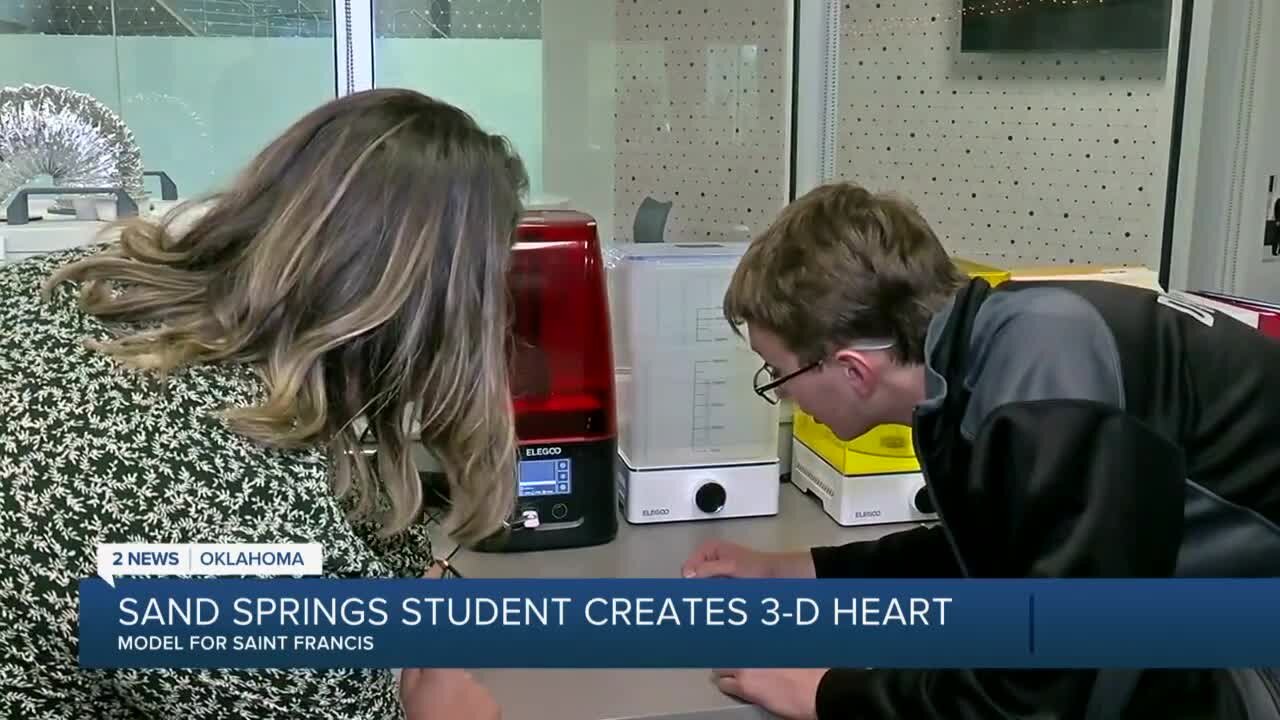 Sand Springs student creates 3D heart model for Warren Clinic