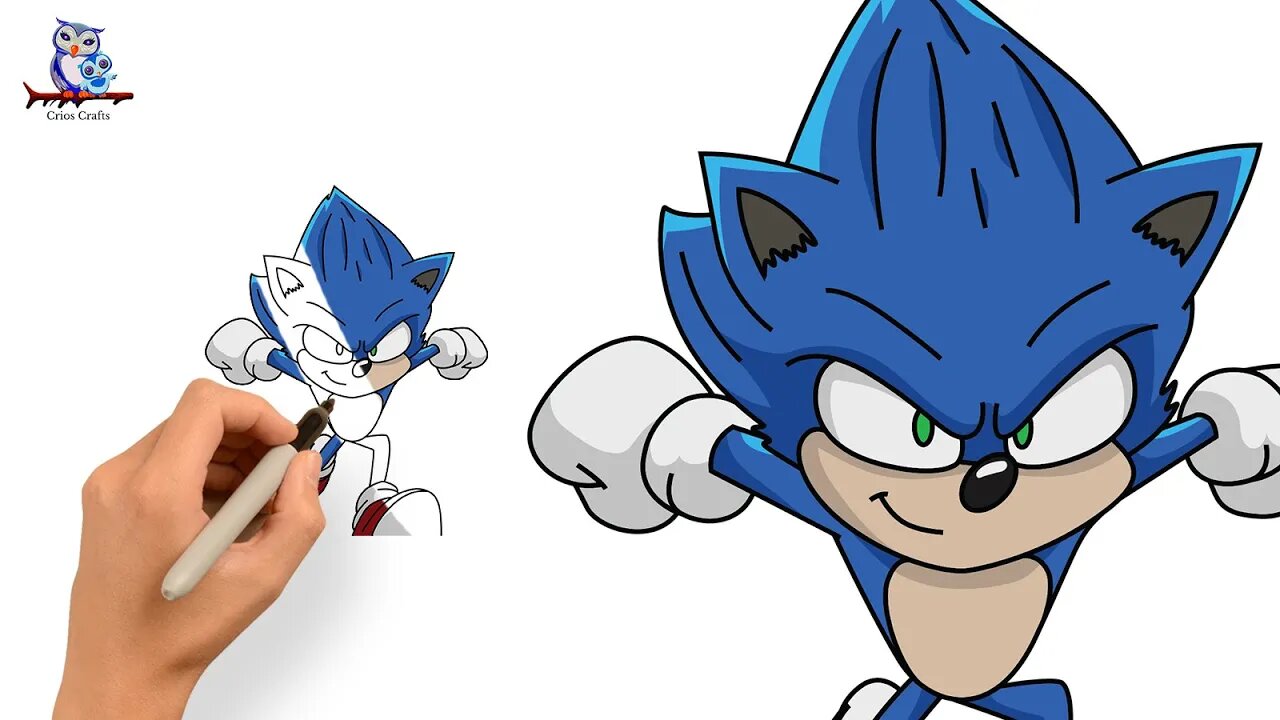 How To Draw Sonic the Hedgehog - Easy Art Tutorial