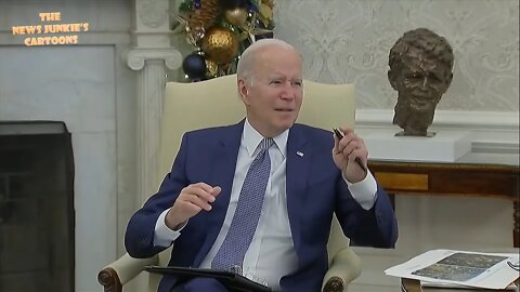 Biden asks his handlers to let him take one question from the press as they were clearing the room.