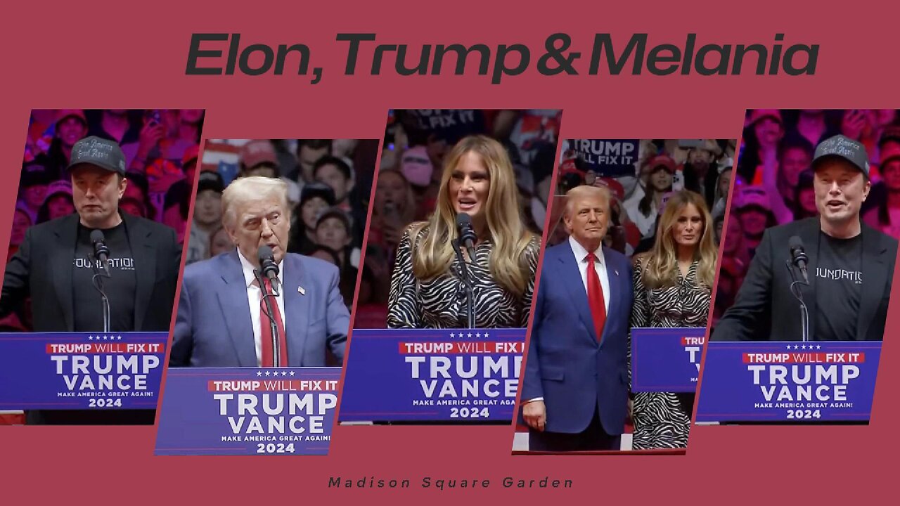 Elon Musk, Donald Trump, Melania Trump, Rally at Madison Square Garden