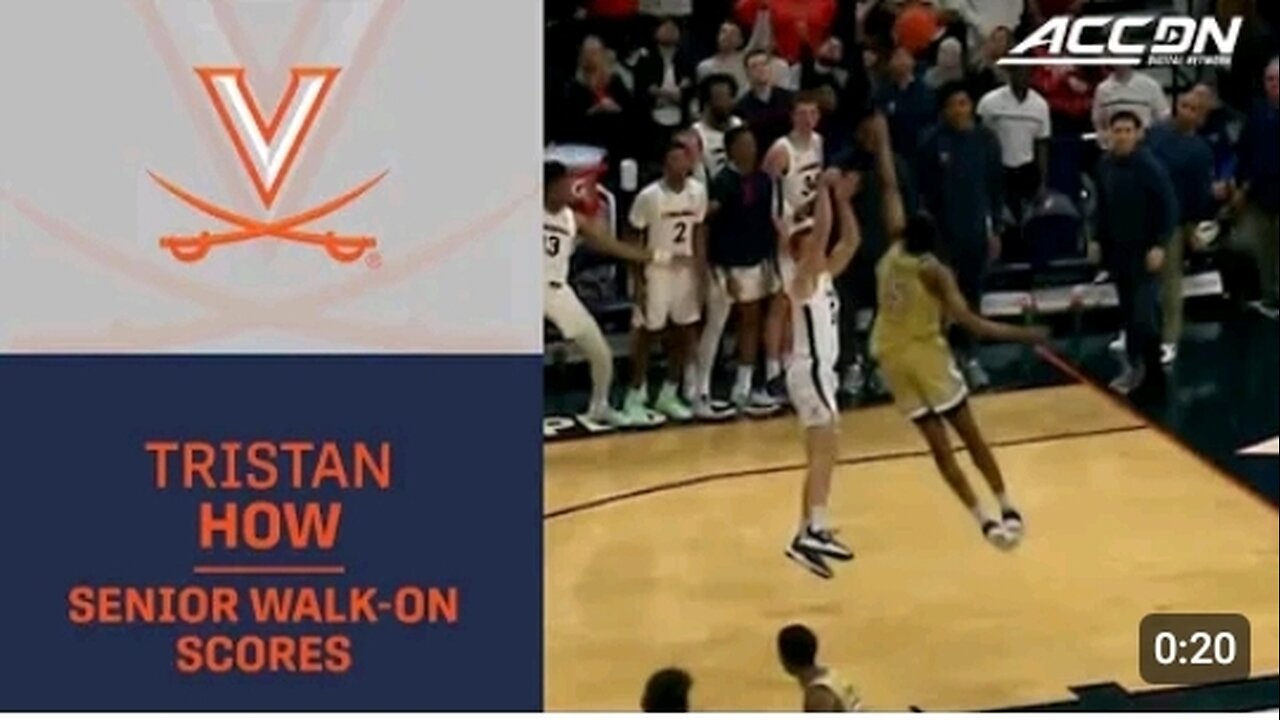 UVA Senior Walk-on Tristan How Scores On Senior Night.