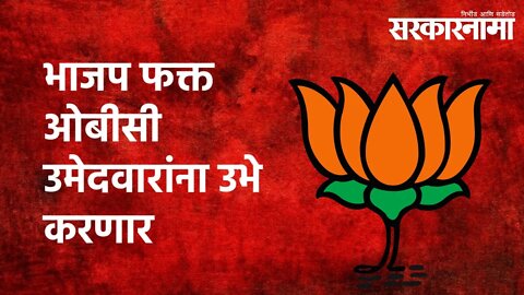भाजप फक्त ओबीसी उमेदवारांना उभे करणार | Devendra Fadnavis | BJP | Politics | Maharashtra |Sarkarnama