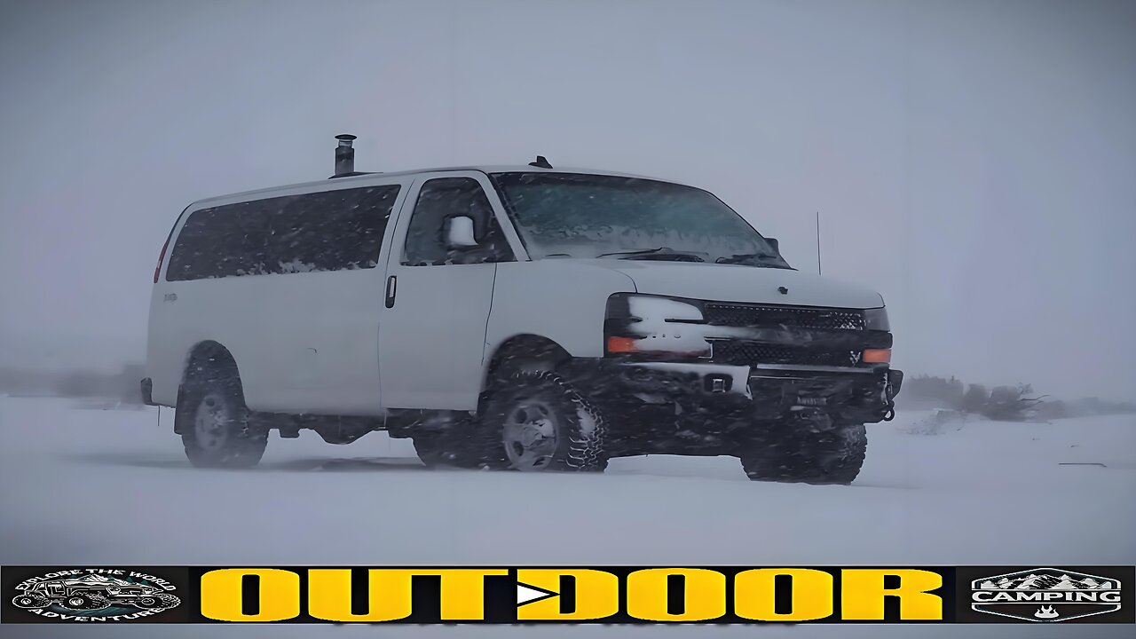 A Man Takes His Dog Camping, Encounters a Snowstorm, and Enjoys a Cozy Life in a RV.