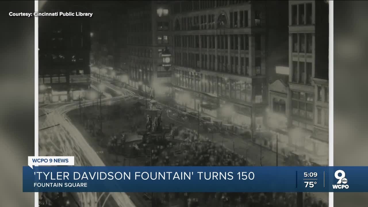 The fountain in Fountain Square is 150 years old today