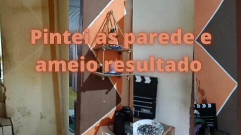 Pintei a parede da cozinha- forma geométrica - faça você mesmo