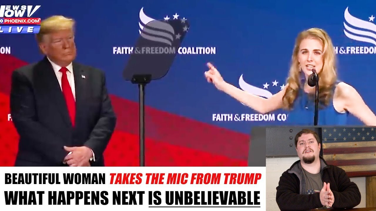 BEAUTIFUL WOMAN GRABS THE MIC FROM TRUMP, WHAT HAPPENS NEXT IS UNBELIEVABLE