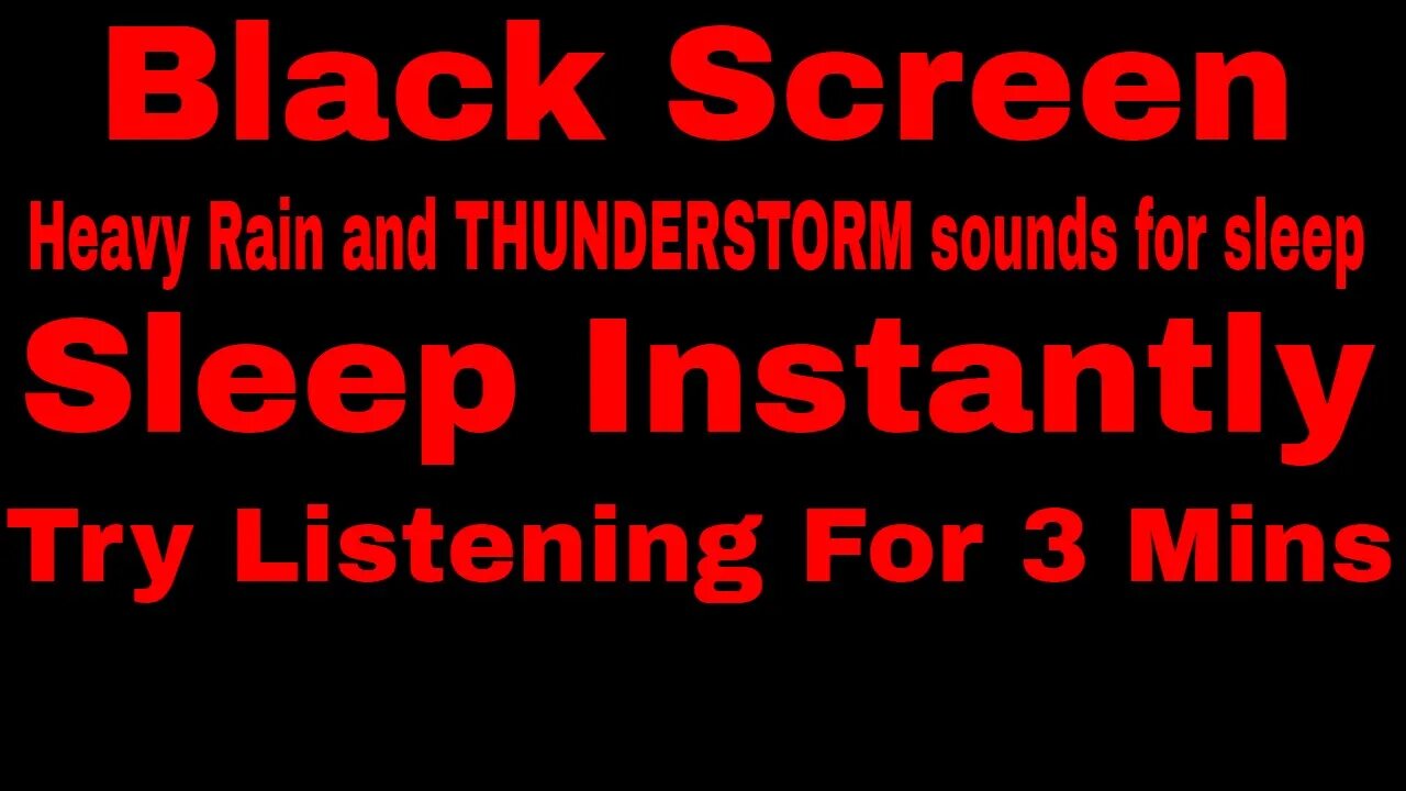 HEAVY RAIN and THUNDERSTORM Sounds for Sleeping 10 HOURS BLACK SCREEN Rain and Thunder