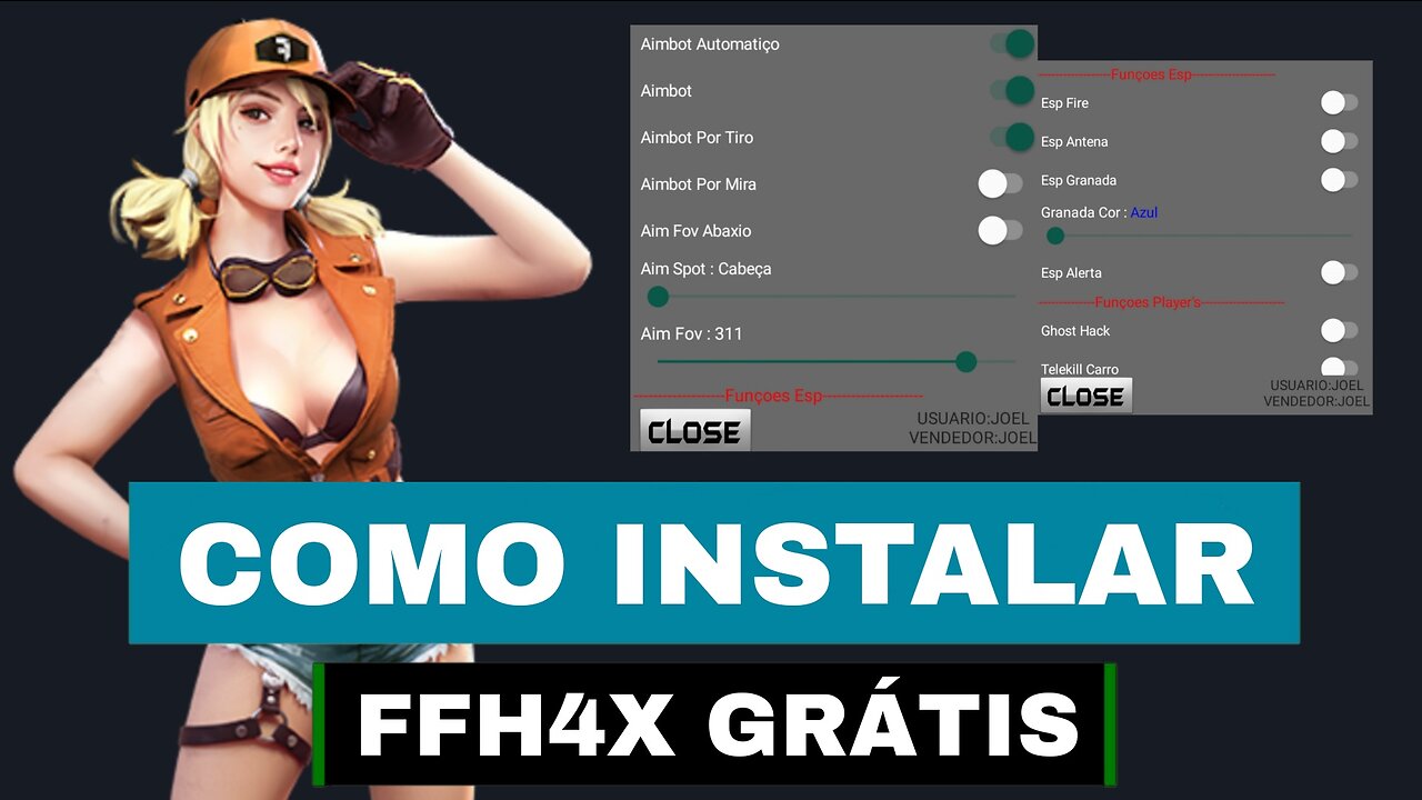 COMO BAIXAR E INSTALAR FFH4X GRÁTIS MOD MENU APELÃO