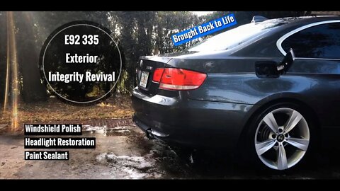 E92 BMW 335i INTEGRITY REVIVAL | Windshield Polish, Headlight Restoration, Complete Exterior Detail