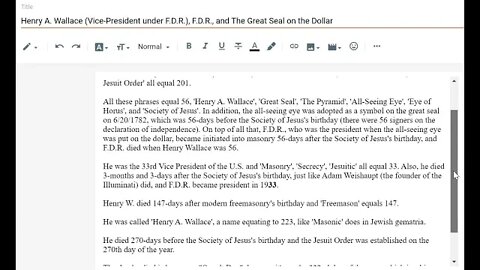 Henry Wallace, FDR, and The All-Seeing Eye on the Dollar #gematria #truth #numerology #kabbalah