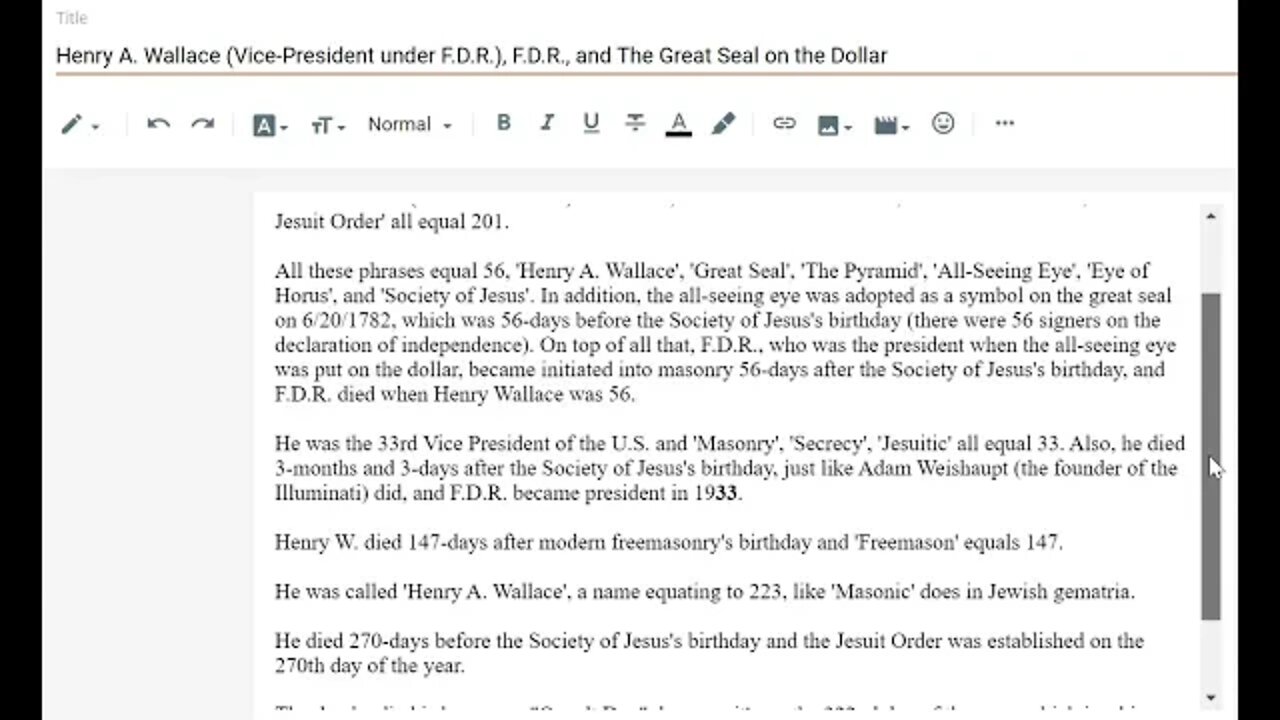 Henry Wallace, FDR, and The All-Seeing Eye on the Dollar #gematria #truth #numerology #kabbalah