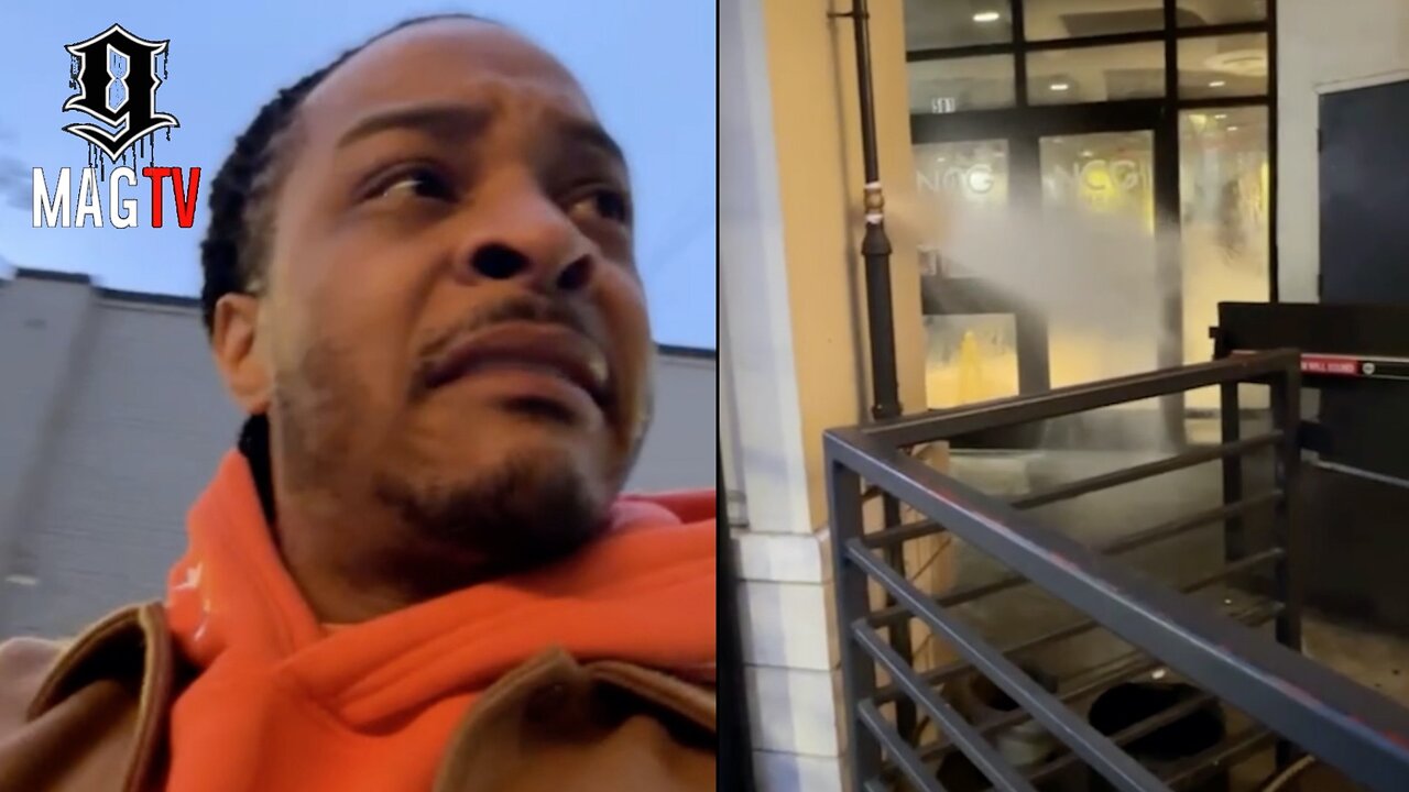 T.I. Runs Into Water Main Break While Leaving The Theater! 🚰