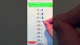 Square roots to memorize straight to the grave!