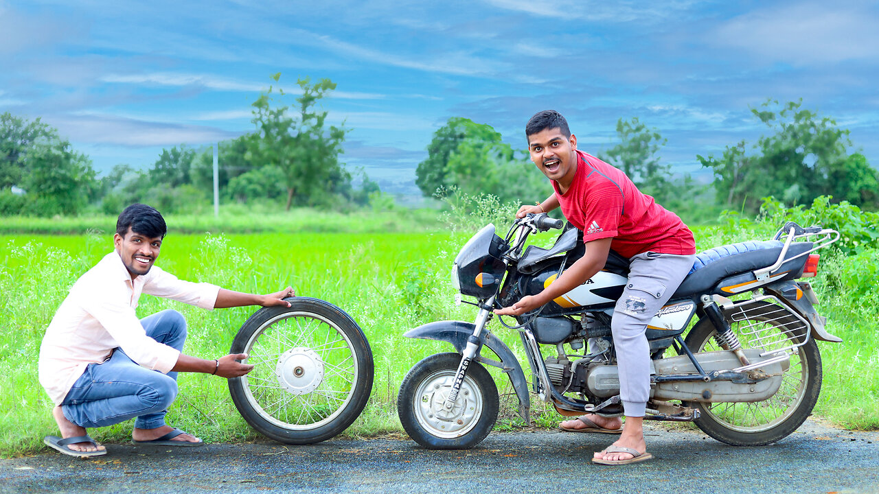 We Try Mini Tyre In Our Bike 😝😜 Telugu Experiments