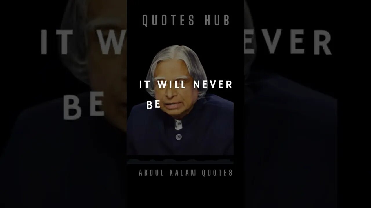 One of the Most Inspiring Quotes from APJ Abdul Kalam || #quotes || #shorts