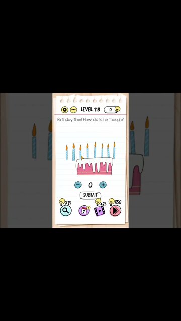 Brain Test Tricky Puzzles Level 118 Birthday time! How old is he through?