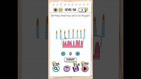 Brain Test Tricky Puzzles Level 118 Birthday time! How old is he through?