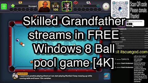 Skilled Grandfather streams in FREE Windows 8 Ball pool game [4K] 🎱🎱🎱 8 Ball Pool 🎱🎱🎱