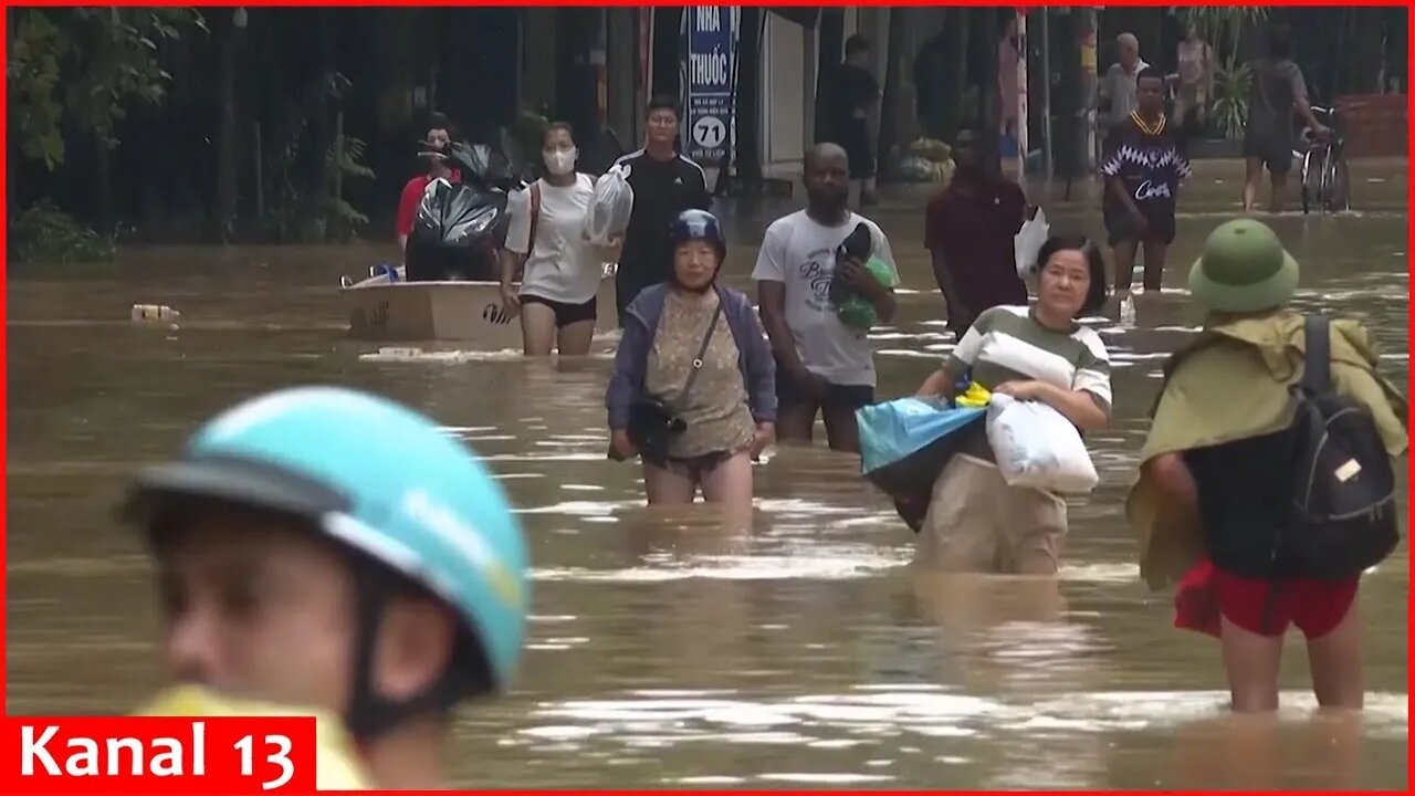 Neighborhood in Hanoi flooded as death toll from typhoon Yagi reaches nearly 200