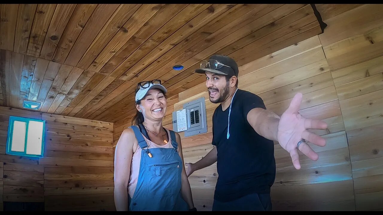 CARPET AND WALLS/Installing carpet in our loft and cedar on our walls!