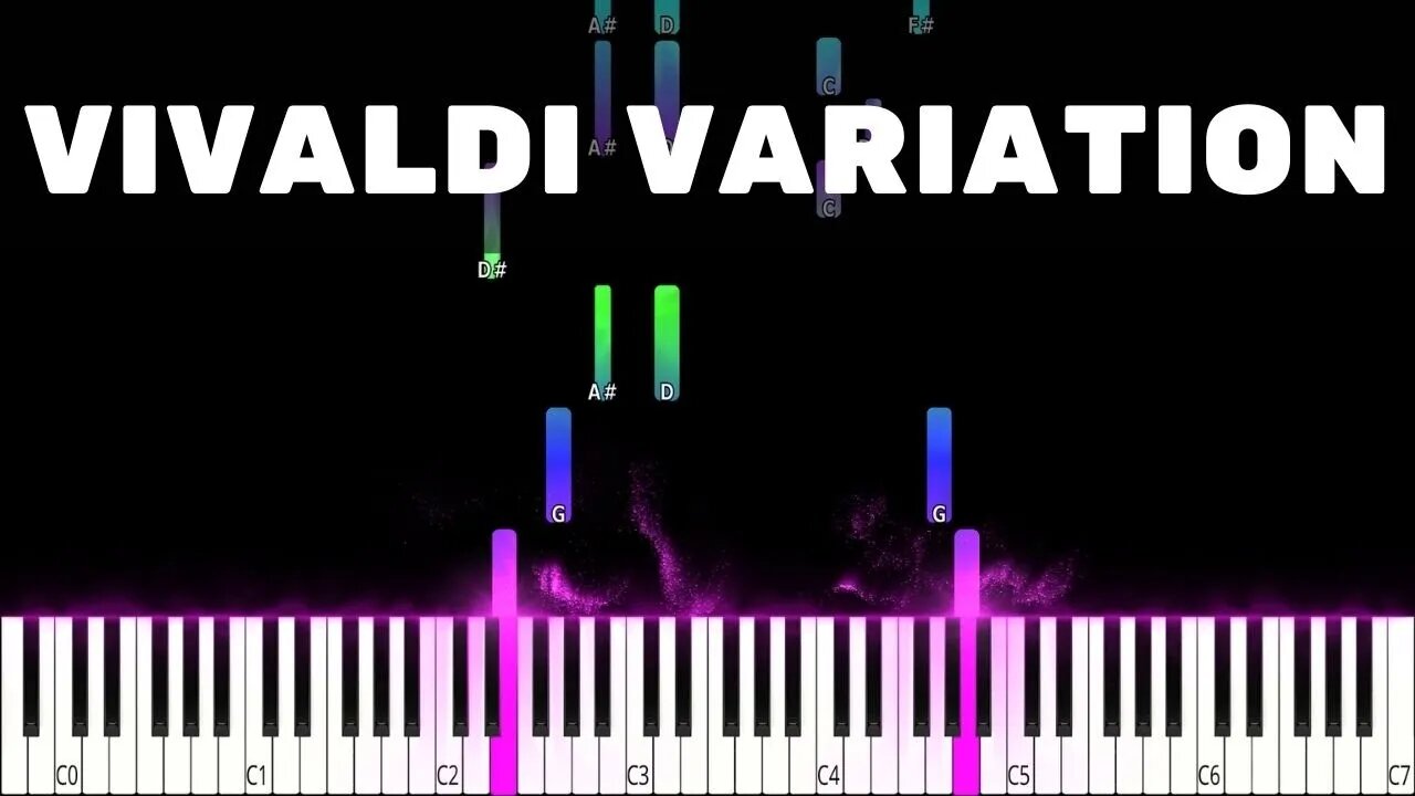 🔵 Vivaldi Variation - Piano Tutorial with Musical Notes