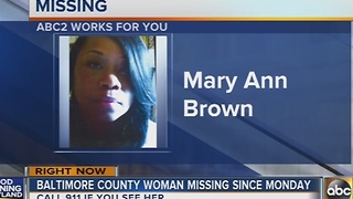 Baltimore County woman missing since Monday