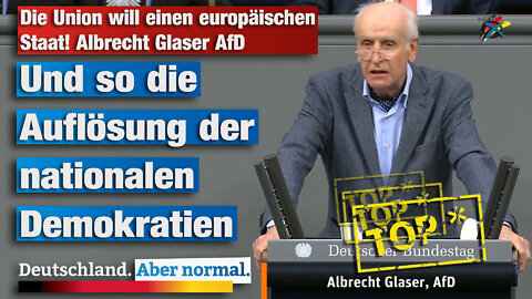 Die Union will einen europäischen Staat! Albrecht Glaser AfD