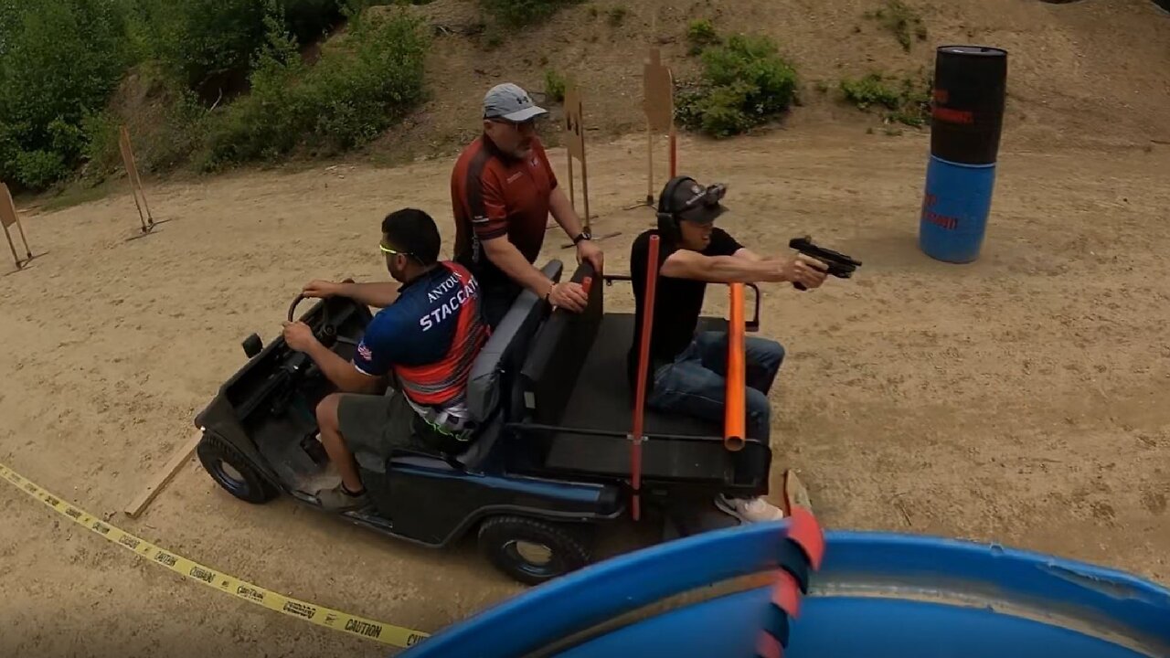 Shooting on golf cart - IDPA