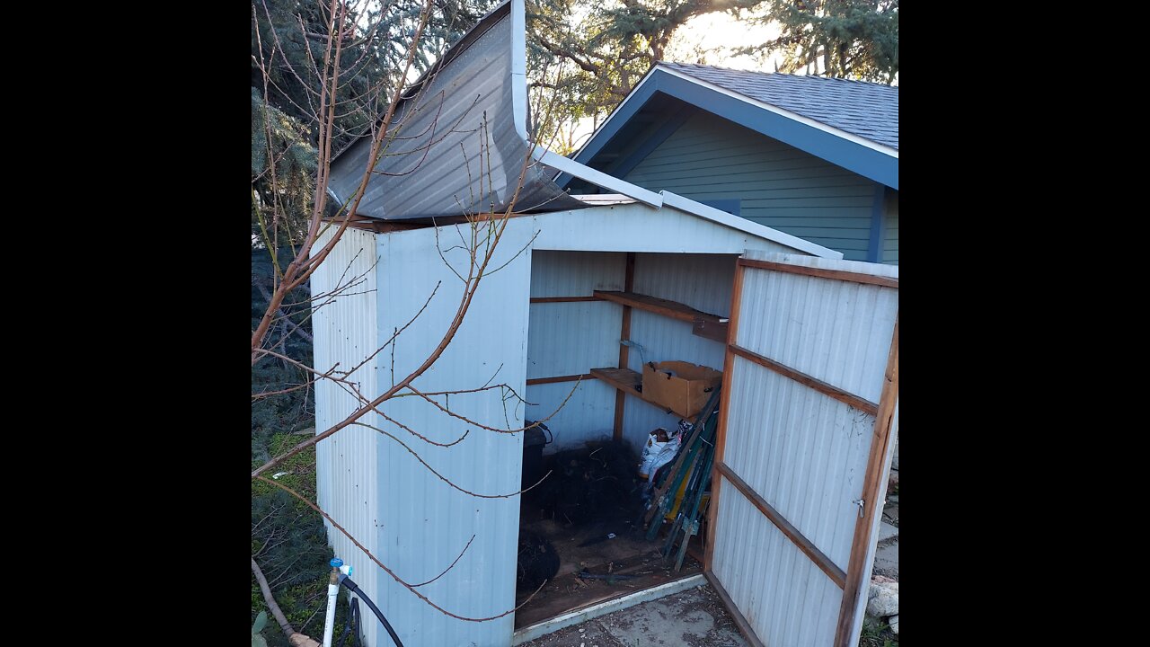 High winds damage at the farm