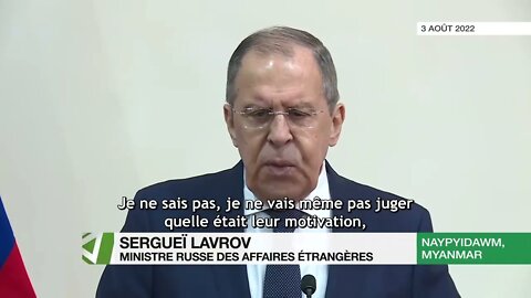 Sergueï Lavrov dénonce l’«attitude» des Etats-Unis en marge de la visite de Pelosi à Taïwan