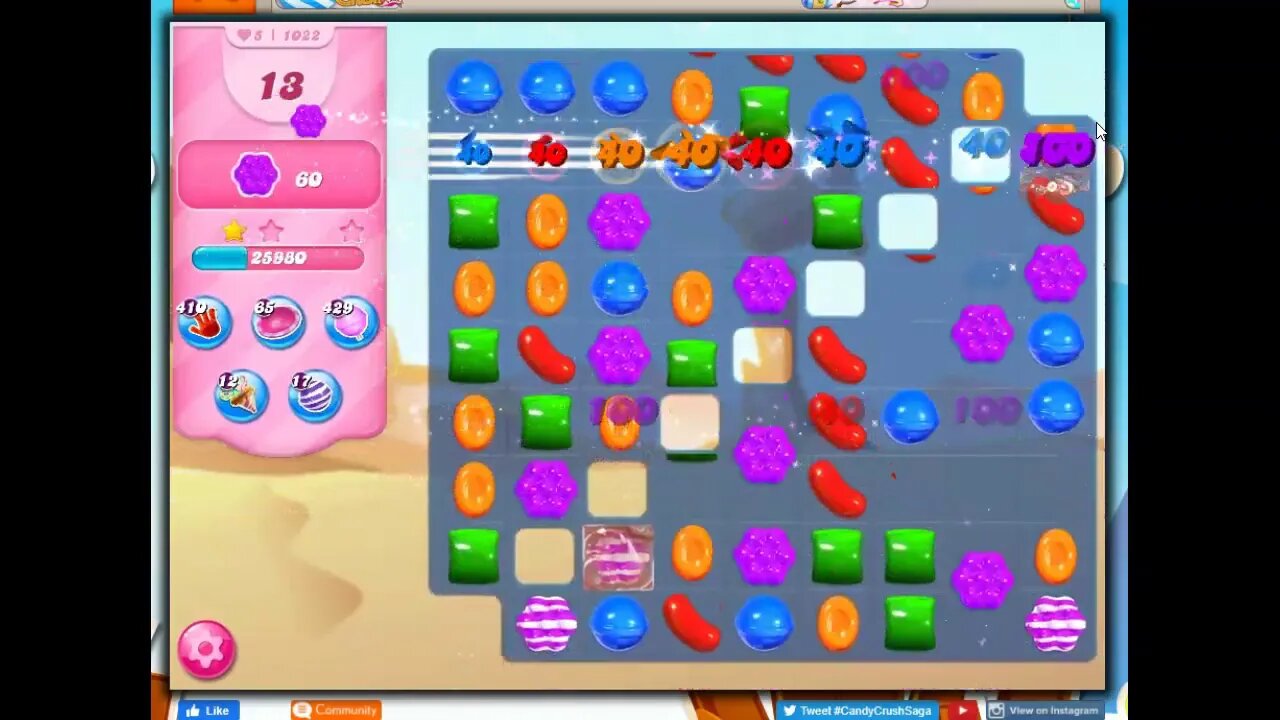 Candy Crush Level 1022 Talkthrough, 25 Moves 0 Boosters