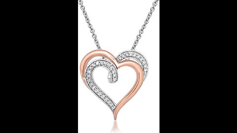Jewelili 14K Rose Gold Over Sterling Silver Natural White Round Diamonds Dog Pendant Necklace,...