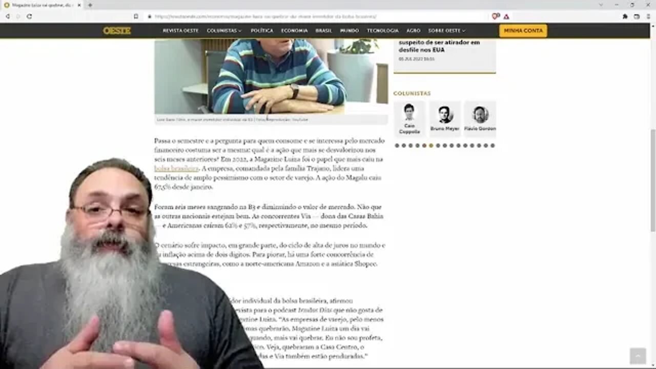Maior INVESTIDOR INDIVIDUAL da bolsa brasileira acha que MAGAZINE LUÍZA vai FALIR - Peter Turguniev