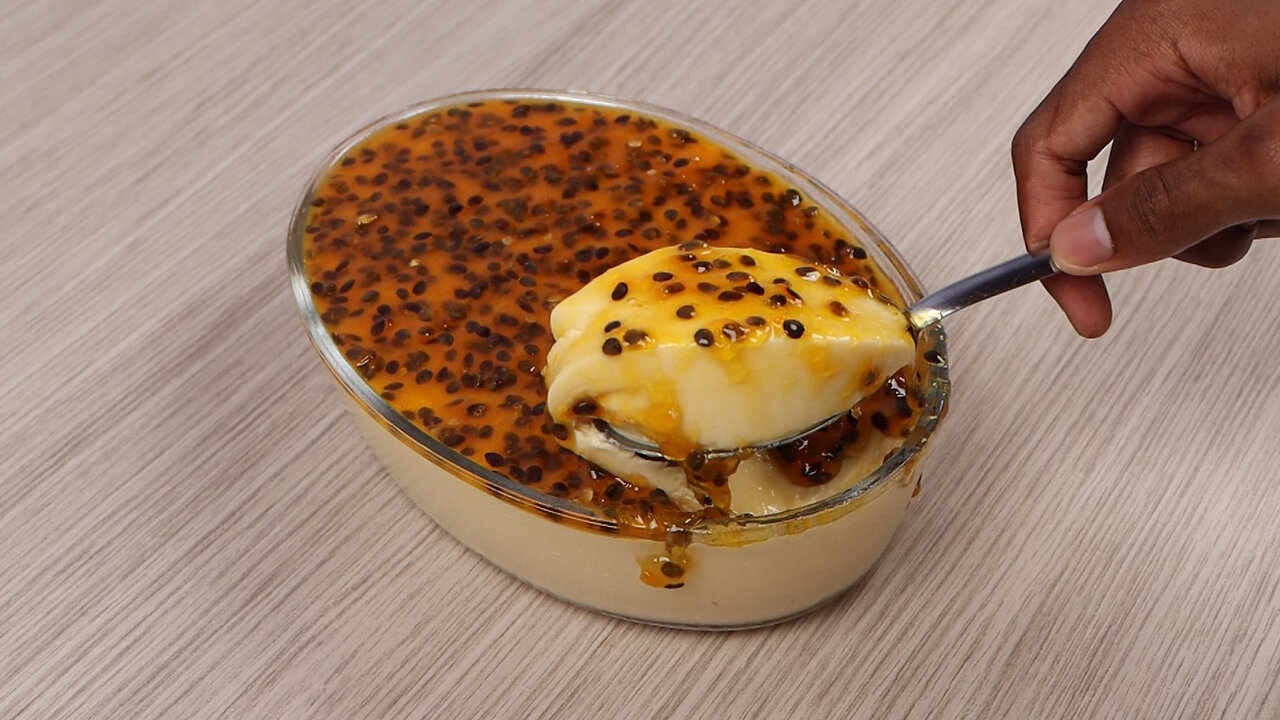 Postre cremoso de maracuyá, súper fácil y rápido