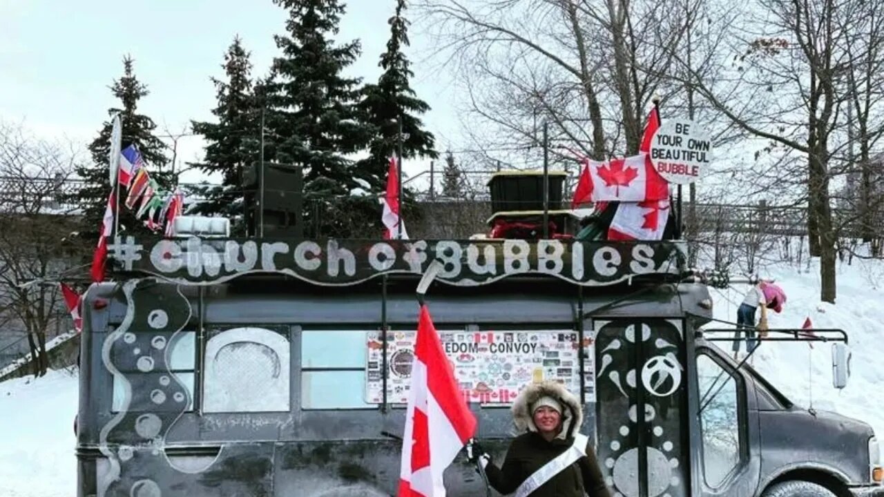 Freedom Convoy 2022 LIVE with Church Of Bubbles outside of Parliament