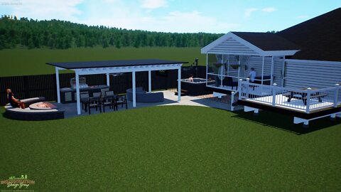 3D Design | Backyard Pavilion with Unique Fire pit