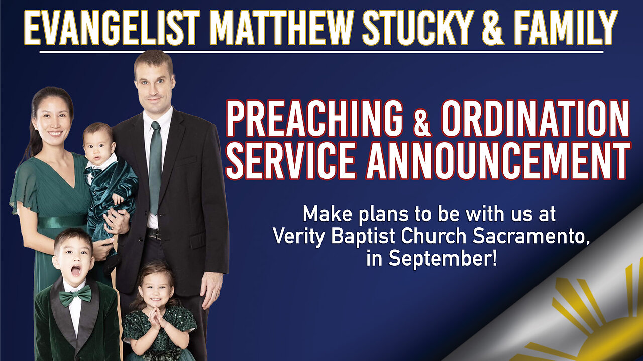 Evangelist Matthew Stucky & Family | Preaching and Ordination Service Announcement