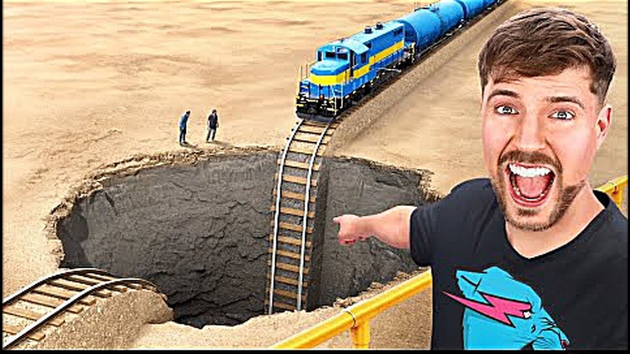 Train vs Giant Pit | Mr.Beast Wiki | Fandom