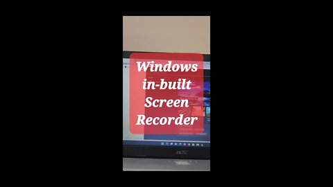 Windows in-built screen recorder #shorts #youtubeshorts