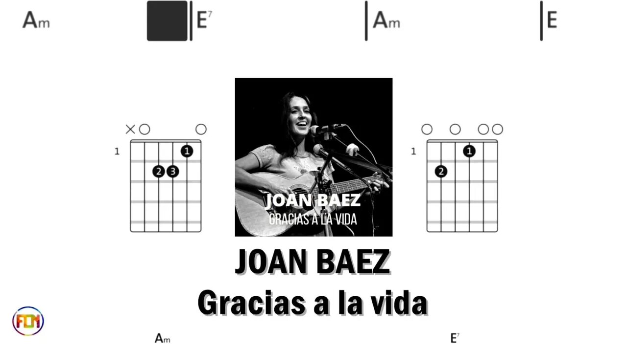 JOAN BAEZ Gracias a la vida - (Chords & Lyrics like a Karaoke) HD